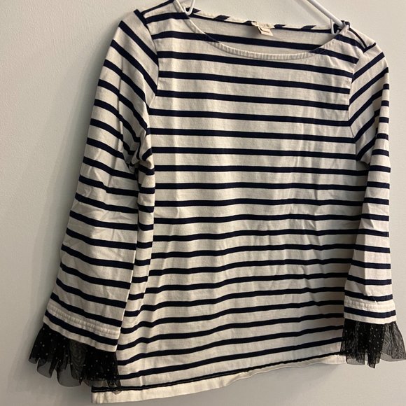 JCrew S Striped Shirt with Ruffle Sleeve - Picture 4 of 9